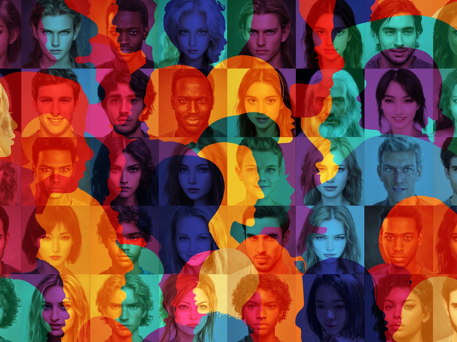 Afbeelding van diversiteit met allemaal verschillende gezichten